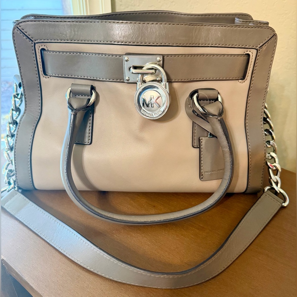 Michael Kors Light & Dark Gray Hamilton Satchel